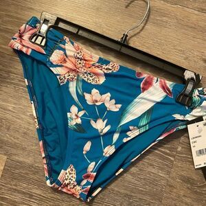 NWT LA Blanca Teal Floral Hipster Bikini Bottoms Multiple Sizes
